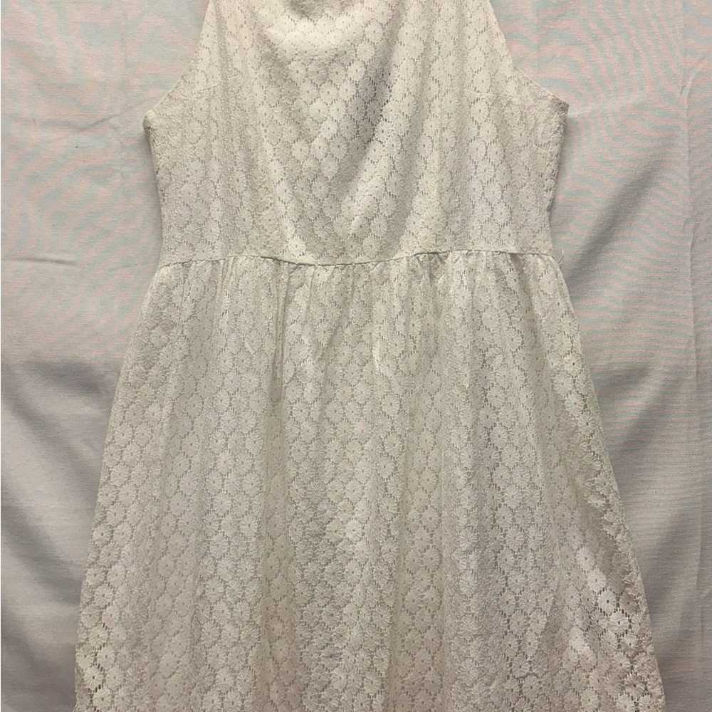 Nicole by Nicole Miller Cream Lace Mini Dress